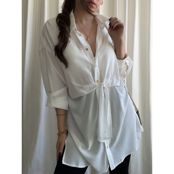 CAMILLE SHIRT — In Off White - Picture 5 of 10